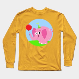 Happy Birthday elephant Long Sleeve T-Shirt